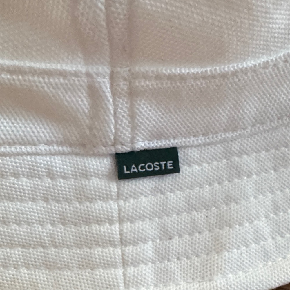 Lacoste White Bucket Hat with Logo - Picture 2 of 3